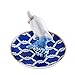 HOME SMILE Good Luck Dolphin Ring Holder with Decorative Blue Dish