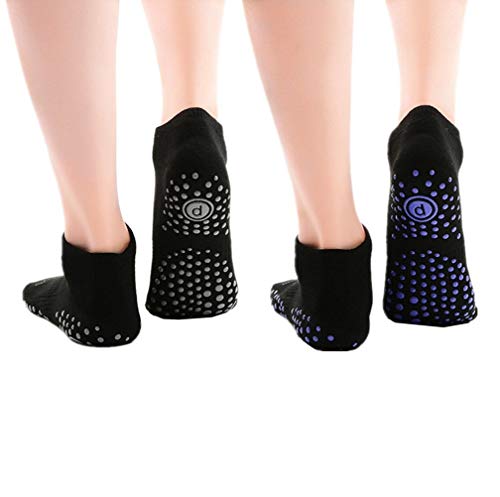 Women's Yoga Socks Non Slip Skid Ankle Toe Socks for Series Pilates Dance Sport (2 Packs)