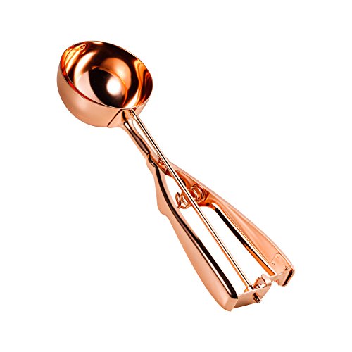 Cookie Scoop Copper Stainless Steel Ice Cream Scoop Trigger Cookie Dough Scoop 70mm,2-YEAR Warranty