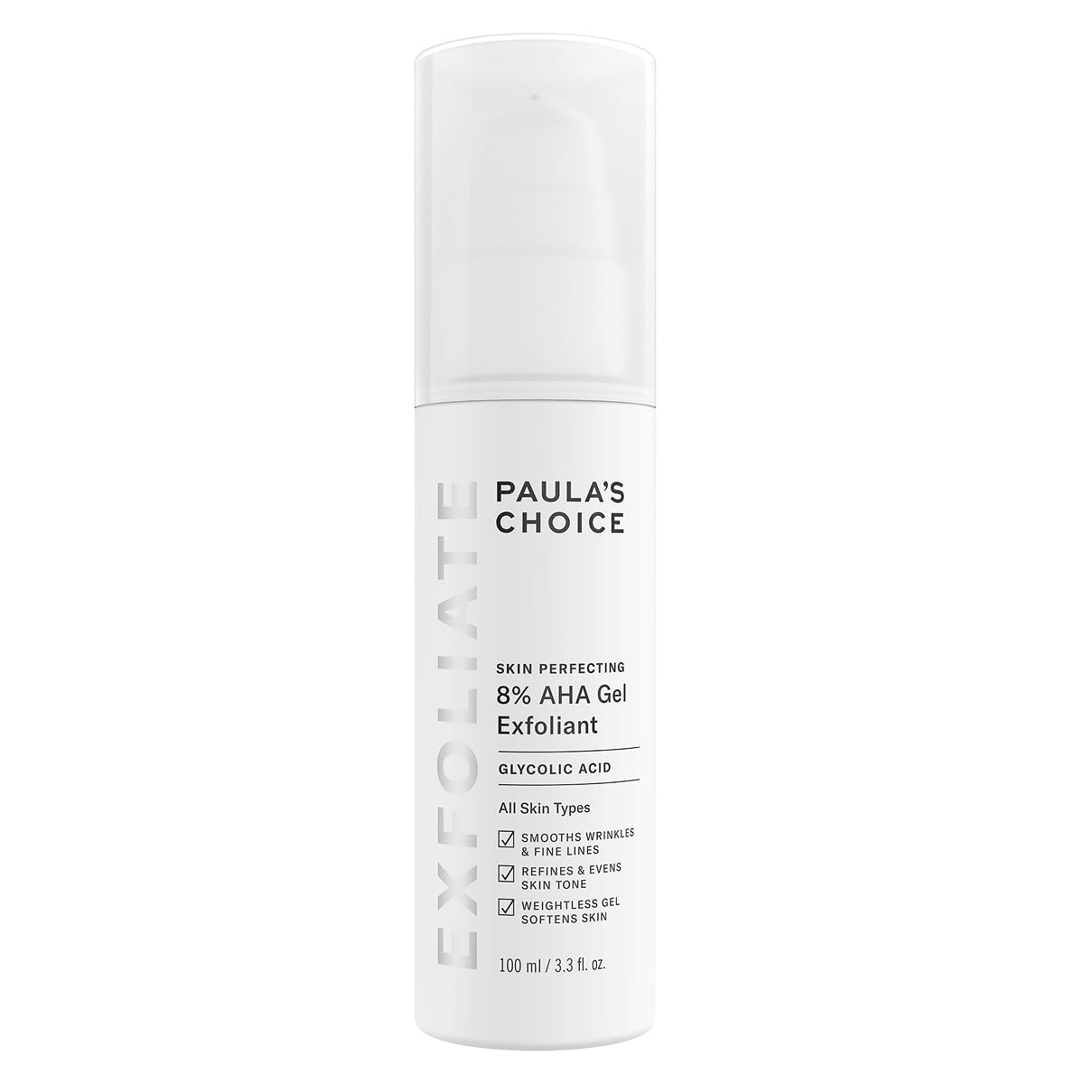Paula's Choice SKIN PERFECTING 8% AHA Gel Exfoliant - Glycolic Acid Face Exfoliating Peel - Reduces Wrinkles & Soothes Redness - All Skin Types - 100 ml