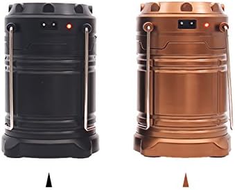 LED Camping Lantern with Attached Solor Panel and USB Output (Bronze)