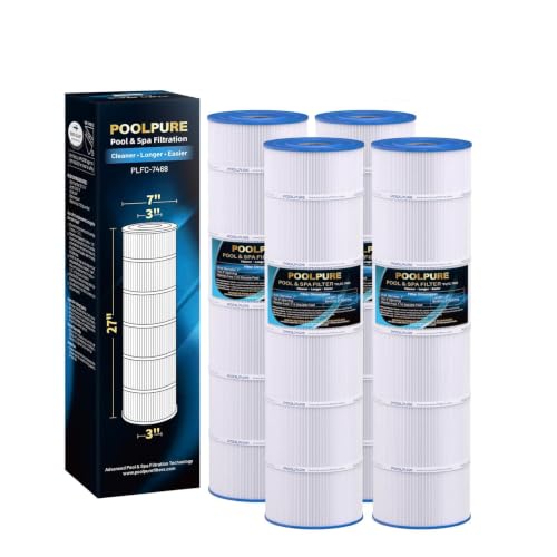 POOLPURE C-7468 Filter Replaces Jandy CL 460, CV460, PJAN115, Ultral-A9, Unicel C-7468, Filbur FC-0810, Excel Filters XLS-705, FC-6410, Aladdin 21501, Baleen AK-60432, 4X115 sq.ft Cartridge 4 Pack
