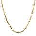 Forever Flawless Jewelry 14K Yellow Gold 2mm Concave Curb Classic Link Chain Necklace