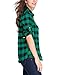Allegra K Women's Saint Patrick's Day Roll Up Long Sleeves Buttoned Up Plaids Shirt Large Green Black