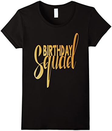 Womens Birthday Squad Shirt Family T-Shirt Birthday Gift Small Black