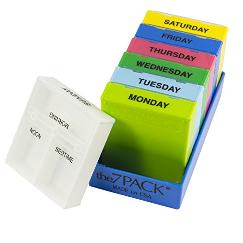Borin-Halbich The 7Pack® 7 Day 3 Compartment Pill Organizer Dark Blue Tray (Made in the USA) - Thumbnail 2
