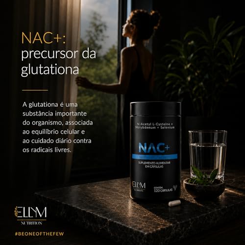 NAC N-Acetil L-Cisteína 600mg + Selênio + Molibdênio 360 Cápsulas Ellym Nutrition Alta Concentração