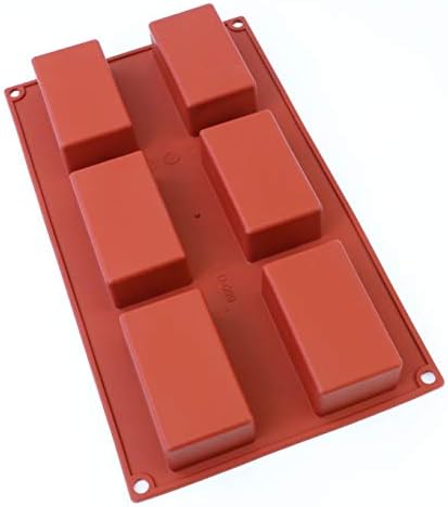 Oggibox 6-Cavity Rectangle Silicone Mold for Soap, Bread, Loaf, Muffin, Brownie, Cornbread, Cheesecake, Pudding, and More