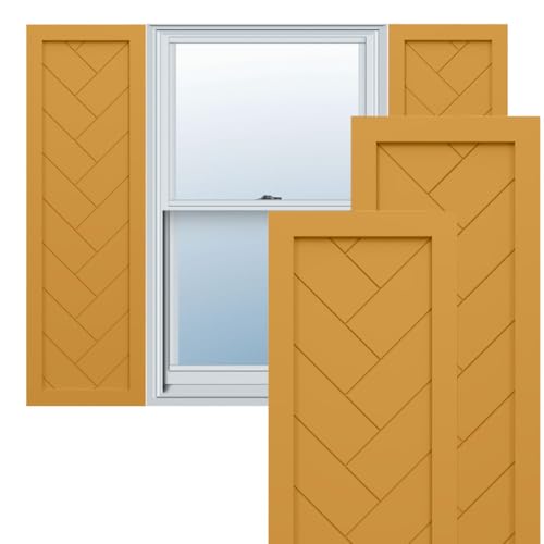 Ekena Millwork TFP001HB12X078TU True Fit PVC Single Panel Herringbone Modern St…