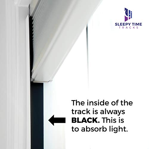 Sleepy Time Tracks-block light along the sides of blackout shades (White, 60 inch with bottom track) - Thumbnail 2