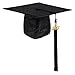 GraduationMall Shiny Graduation Cap and Gown with 2025 Tassel for High School and Bachelor Black 48(5'3