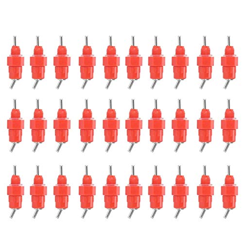 EVTSCAN 30Pcs Huhn Automatisches Tränkeventil Typ Geflügeltränke Trinknippel Fütterungszubehör