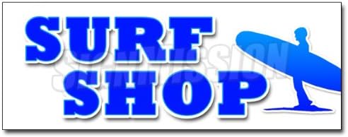 12" SURF Shop Decal Sticker Boards Surfboards Clothes Wetsuits Accessories
