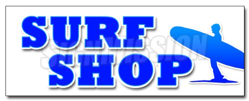 12" SURF Shop Decal Sticker Boards Surfboards Clothes Wetsuits Accessories