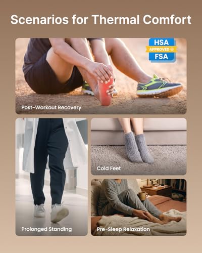 RENPHO Thermacool 2-in-1 Foot Massager with Heat & Cold, HSA Eligible FSA Only Products, Father Day Gifts for Husband, 3 Kneading & 5 Compression for Neuropathy & Plantar Fasciitis, Up to US Size 13