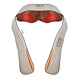 Amzdeal Neck Massager Back Massager Shiatsu Shoulder Massager with 2 Intensities Heat Timer Function for Waist Legs Use at Home Car Office