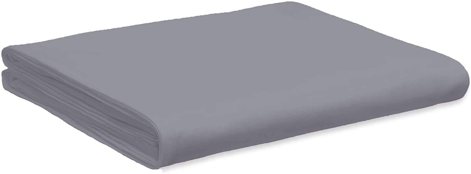 British Home Bedding - Plain Polycotton Percale Flat Bed Sheets - Premium Deluxe Hotel Quality (Grey, Single)
