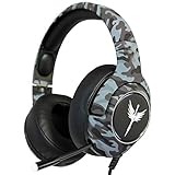 RAIKKEN Stereo Gaming Headset Xbox One, PS4, PC Compatible with Mic, Noise Cancelling Camo Headphones with LED Lights, High Performance Retractable Microphone for Chat, Supports Nintendo Switch & Mac