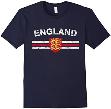 Mens British Flag Shirt - British Emblem &amp; England Flag Shirt 2XL Navy