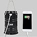 CMB 2-in-1 Rechargeable Camping Lantern Solar Flashlight Emergency Lantern with USB Power Bank (Black)