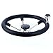 Amarine Made 5 Spoke Boat Marine Destroyer Steering Wheel 13-1/2 Inch with Black Foam Grip and Knob