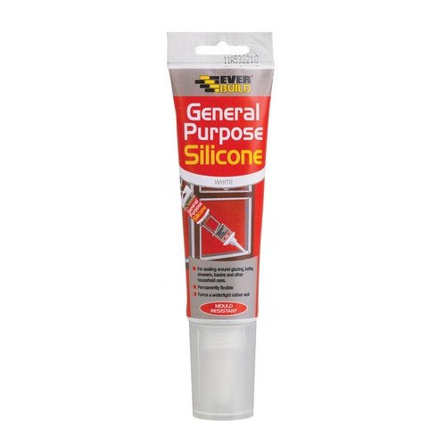 Everbuild General Purpose Silicone Sealant – Waterproof – Suitable for Interior and Exterior Use – White – 80ml