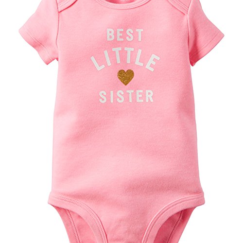 Carters Baby Girls Best Little Sister Bodysuit Pink 18M
