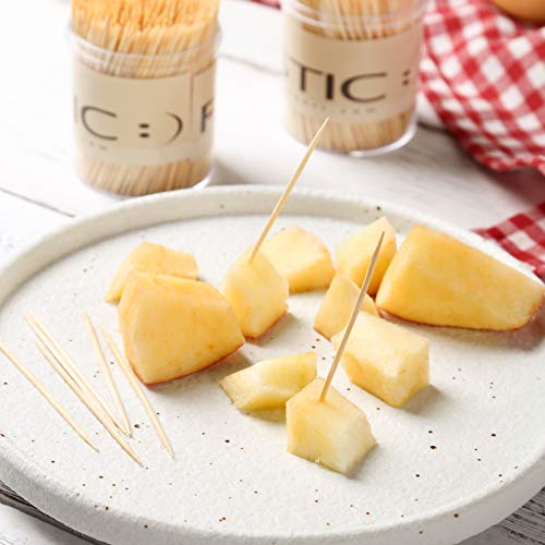 FANTASTIC :) Large Round Bamboo Wooden Toothpicks- 2 Clear Packs of 500 Tooth Picks for Teeth Cleaning, Party Appetizer, Olive, Barbecue, Fruits, Craft Projects, Parties - Thumbnail 3