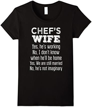 Women's Chef's Wife Funny Wedding Anniversary Gift T Shirt Medium Black
