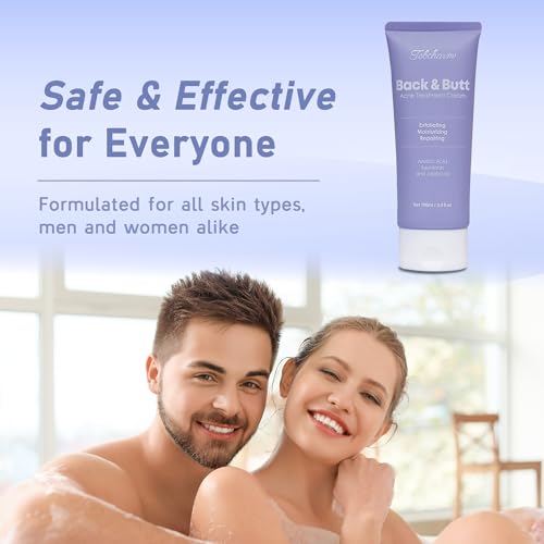 Tobcharm Butt Acne Clearing Treatment, Maximum Strength Body Cream for Back, Buttocks, Thighs & Chest Acne Removal, Skin Clarifying Lotion for Men & Women, Foam Cleaner for Bacne
