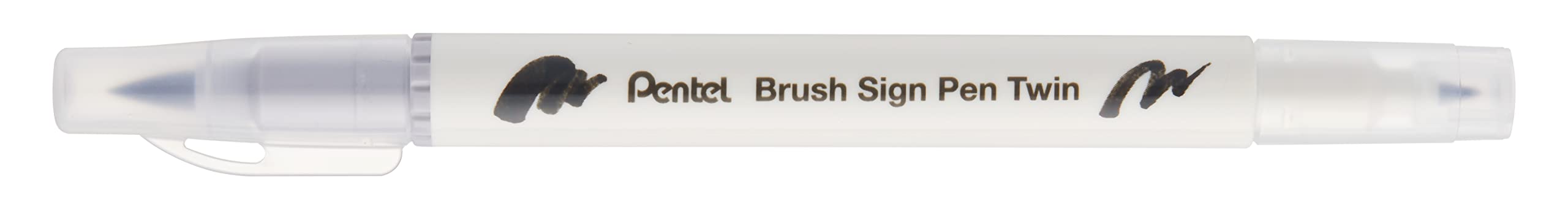 Pentel Brush Sign Pen Twin Tip Silver Grey - Pack of 10