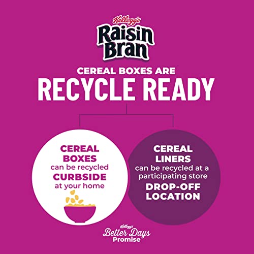 Kellogg's Raisin Bran Crunch Cold Breakfast Cereal, Fiber Cereal, Heart