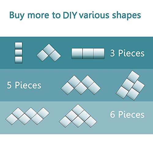 EDGEWOOD Parkwood Wall Mirrors Flexible Real Glass Flat Frameless 3-Piece Set, 16x16 Inches - Thumbnail 3