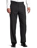 Haggar Men's Textured Pinstripe Tailored Fit Plain Front Suit Separate Pant, Charcoal Heather, 38/32