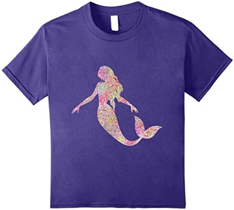 Kids Cool Rainbow Glitter Mermaid T Shirt Magical Fantasy Aquatic 8 Purple