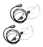 XFox 2Pack FBI Style 2Pin Covert Acoustic Tube Earpiece PTT Headset Compatible with Motorola 2 Ways Radio GP88S GP300 GP68 GP2000 GP88 GP3188 CP040 CP1200 A8 A6 A10 A12 etc