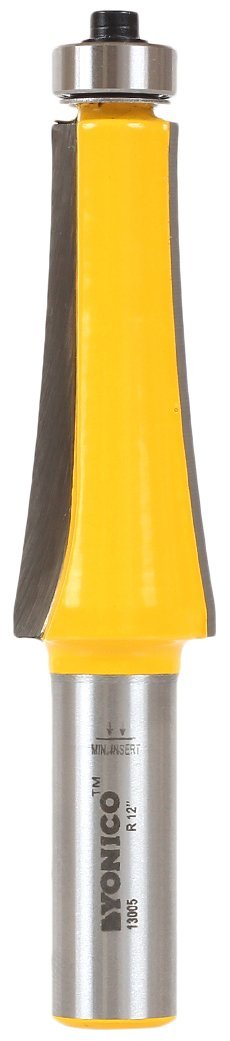 Yonico 13005 12-Inch Radius Guitar Finger Board Radiusing Router Bit 1/2-Inch Shank