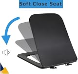 MASS DYNAMIC Square Soft Close Toilet Seat, Quick Release, Top Fixing, Easy view 4