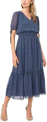 cece puff sleeve midi dress Puff Sleeve Midi Dress