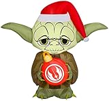 Gemmy Star Wars Christmas Inflatable Yoda with Wreath 5FT Tall Indoor/Outdoor Holiday Decoration