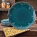 The Pioneer Woman Farmhouse Lace Dinner Plate Set (ocean teal/Plate Set, 4-Pack)