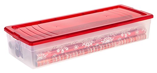 IRIS 30" Gift Wrap Storage Box, Red