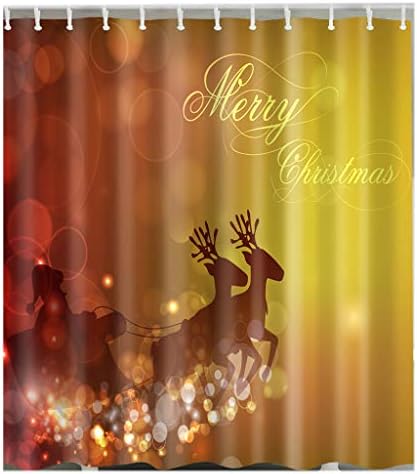 Eureya Shower Curtain for Bathroom,100% Polyester Fabric Christmas Pattern Home Decorative Waterproof Shower Curtains 180x180CM (Christmas Pattern-31)