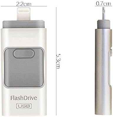 morePower2you 128 GB New USB i-Flash Drive Device Memory Stick OTG For iPhone iPod IOS Android (Silver) 128GB