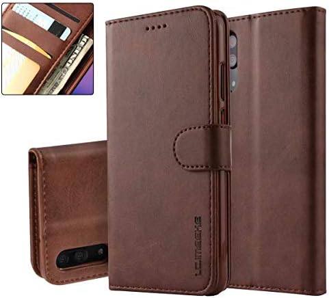 SDB Wallet Case for Huawei P30 Pro Case Wallet Flip Card Holder Kickstand PU Leather TPU Inner Cover Men Women Cases for Huawei P30 Pro 2019, (Coffee)