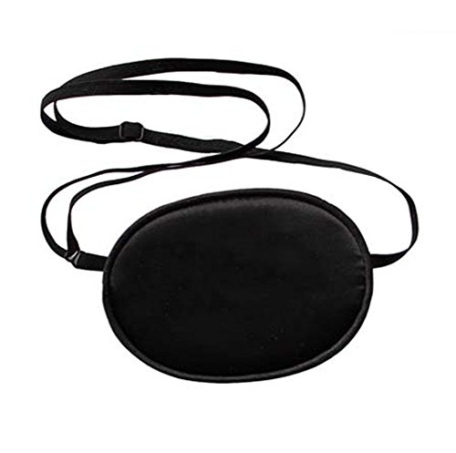 2 pcs adjustable silk pirate eye patches black soft and…