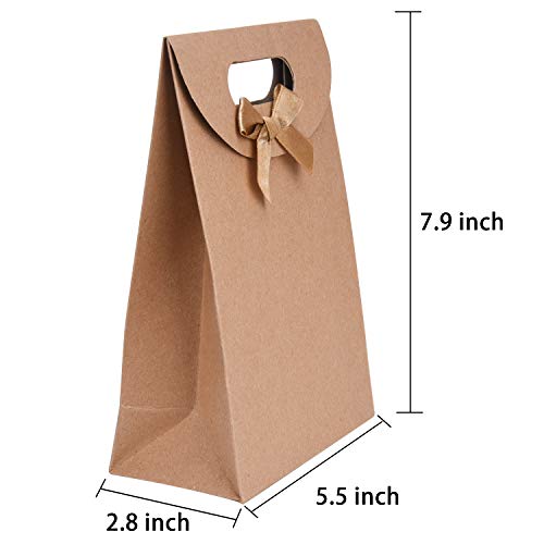 Livder 24 Pack Brown Kraft Paper Bag Gift Party Bags (7.9 x 5.5 x 2.8 Inches)