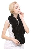 Vogueearth Women'Real Knitted Rabbit Fur Winter Warmer Scarf
