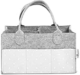 Baby Diaper Caddy Organizer – Stars, Excellent for All Diaper Sizes, Wipes, Nursery Storage Bins, Baby Travel, Changing Tables and Toys - Exclusive Baby Shower Gift