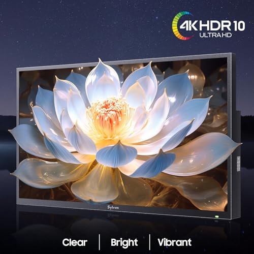 SYLVOX Outdoor TV, 43 inch Smart TV Waterproof Outdoor TVs, 4K Weatherproof Television for Outside, Support Google Assistant, Chromecast, 1000 nit Brightness Partial Sun (Deck Pro 3.0)